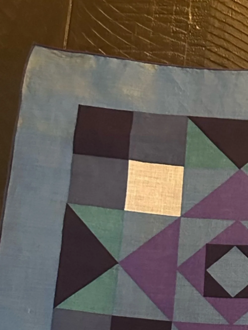 Vintage Nasharr Freres 1970s Geometric square scarf ~ Cotton